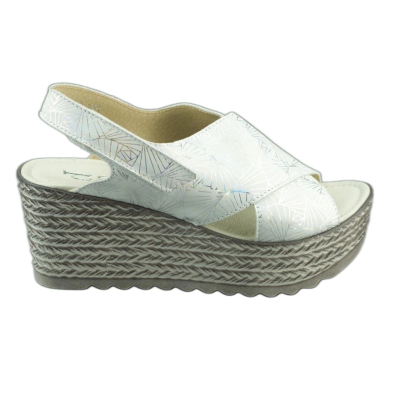 Dolce Pietro Wedge sandals 1031 white and silver multicolored