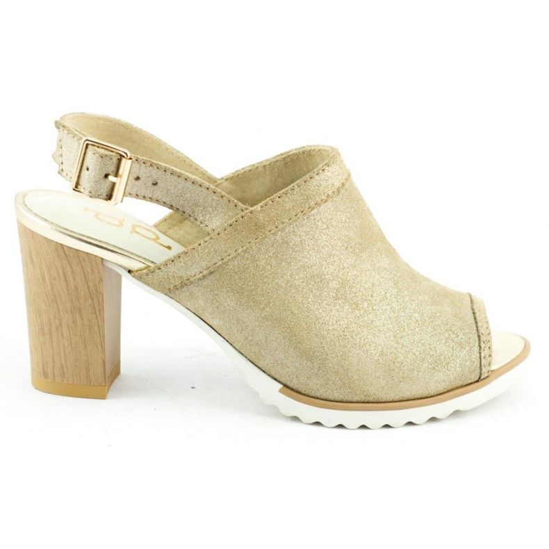 Dolce Pietro Sandals on the post 1021 gold golden