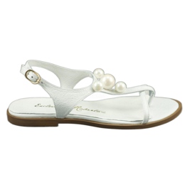 Exclusive Sandals with pearls 618 white