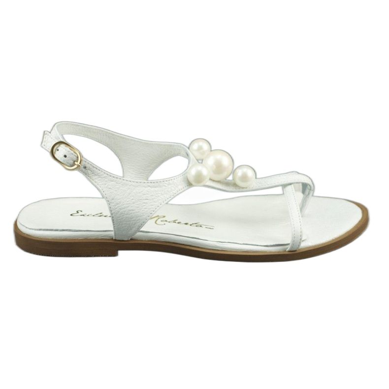 Exclusive Sandals with pearls 618 white