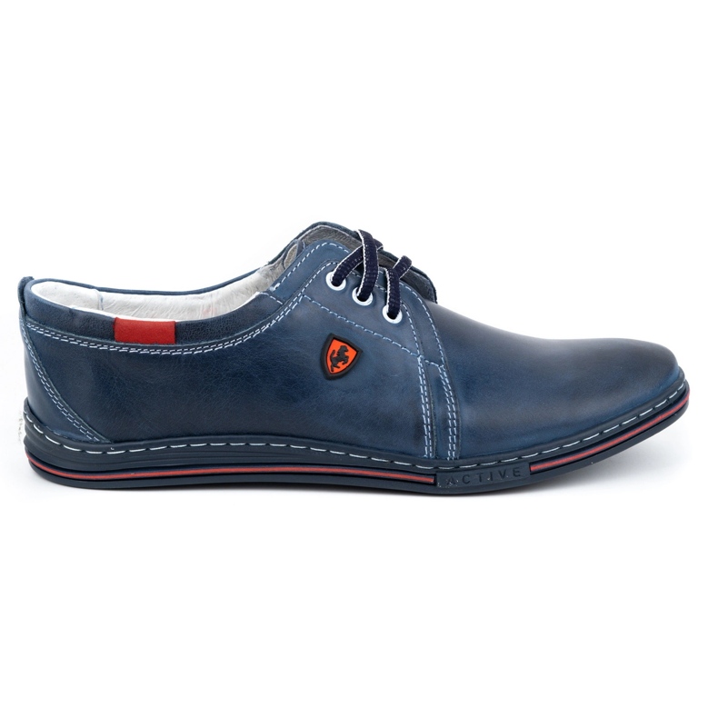 Polbut Leather shoes for men 343 navy blue