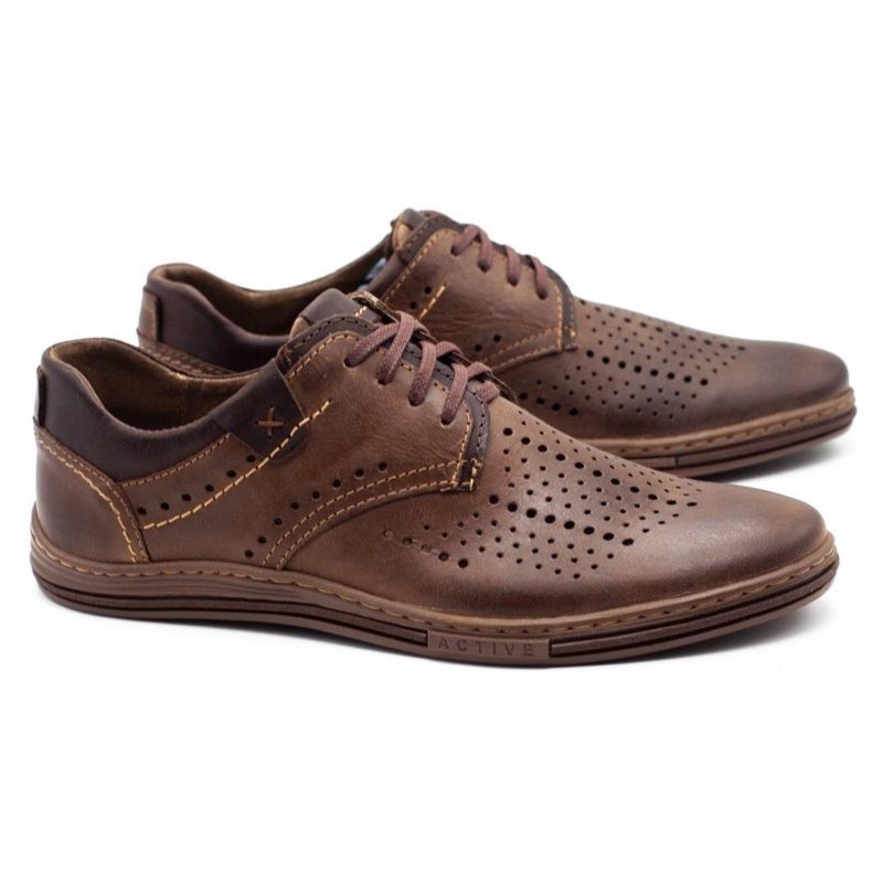 Polbut Leather men's shoes 402 summer brown
