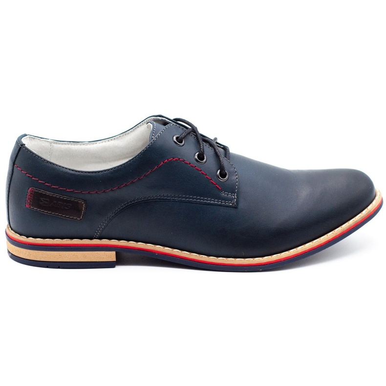 ABIS Men's leather shoes 4149 Grl navy blue