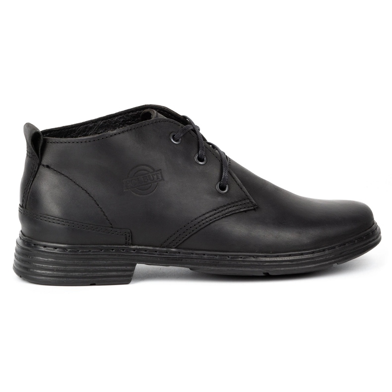 Polbut Men's leather boots 191D black