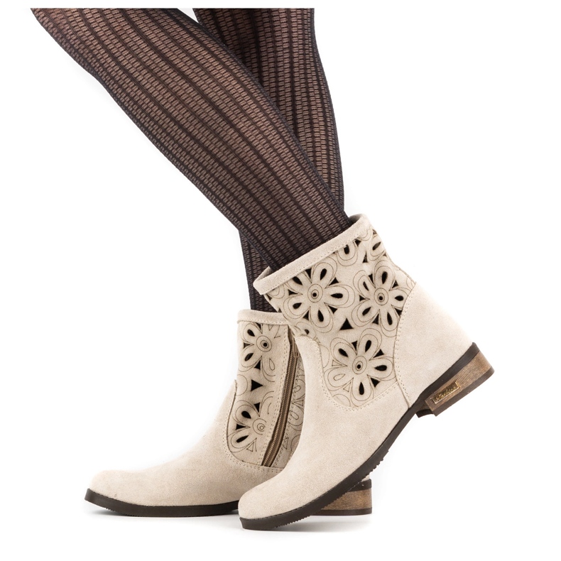 Olivier Comfortable Alice openwork boots light beige Olivier Comfortable Alice openwork boots light beige