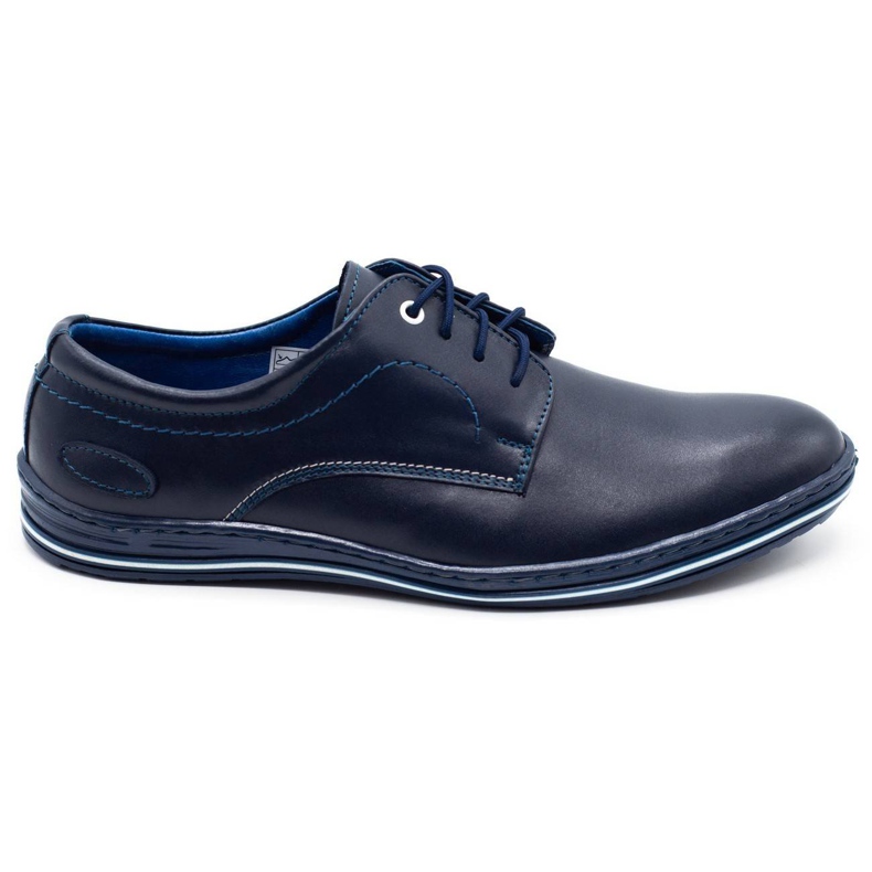 Lukas Men's premium leather shoes 295 navy blue