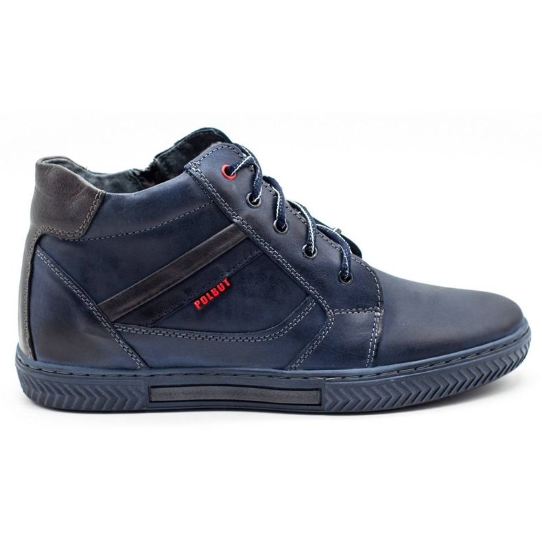 Polbut Men's winter shoes J47S navy blue