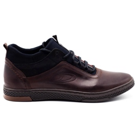 Polbut Men's winter shoes K27F dark brown