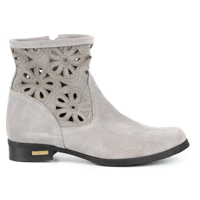 Olivier Comfortable Alice light gray openwork boots grey