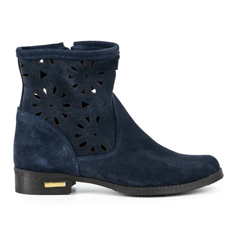 Olivier Comfortable Alice navy blue openwork boots