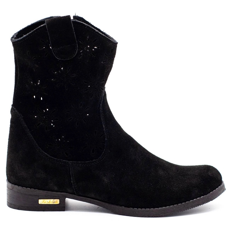 Olivier Comfortable Janet black openwork boots