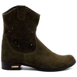 Olivier Comfortable Janet green openwork boots Olivier Comfortable Janet green openwork boots
