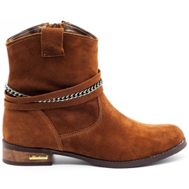 Olivier Women's boots insulated with a chain Luna red orange