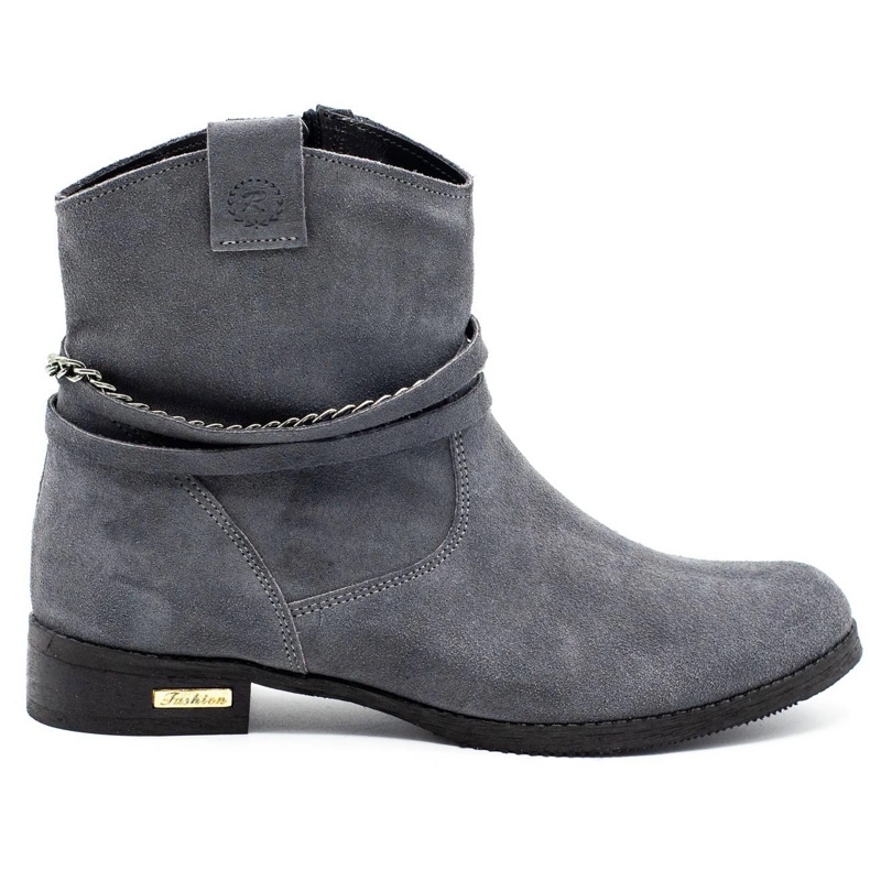 Olivier Women's boots insulated with a chain Luna gray grey Olivier Women's boots insulated with a chain Luna gray grey