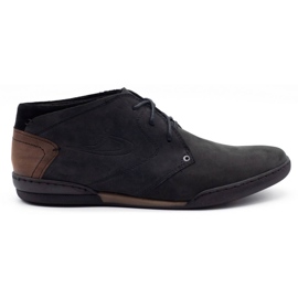 Polbut Men's black insulated shoes C37F suede