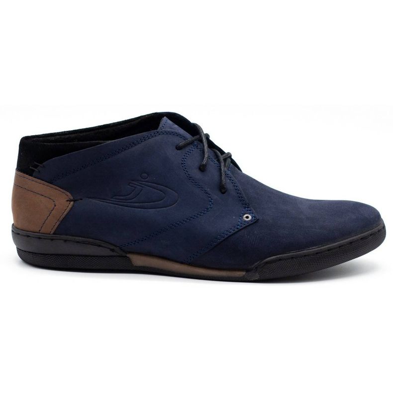 Polbut Men's insulated shoes C37F navy blue suede