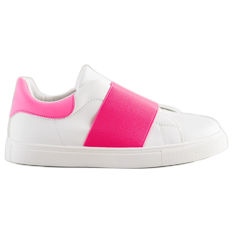 SHELOVET Slip-on shoes with an elastic band white pink