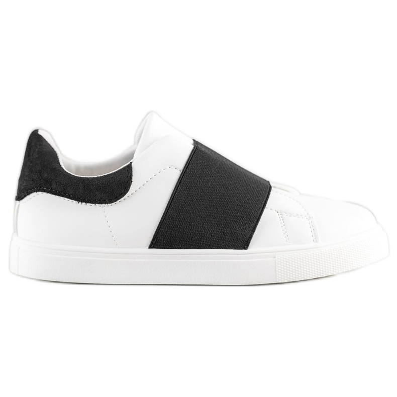 SHELOVET Slip-on shoes with an elastic band white black