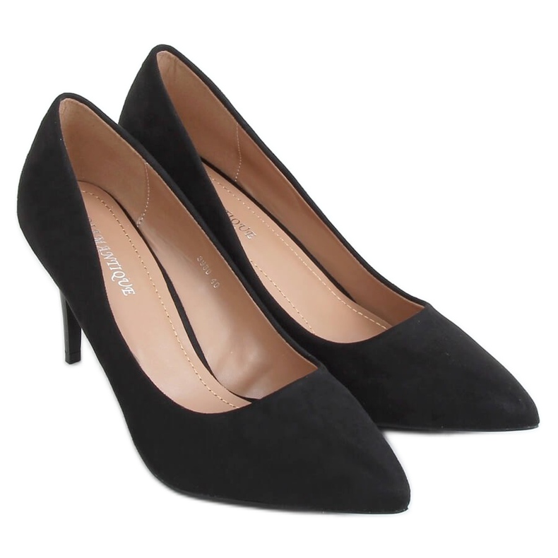 Pumps on a black suede heel 3980 Black