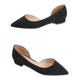 Black MM-593 Black ballerinas with a cut-out