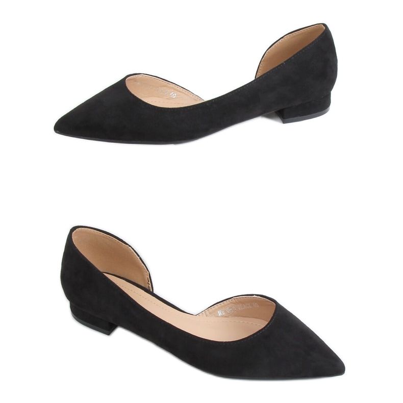 Black MM-593 Black ballerinas with a cut-out Black MM-593 Black ballerinas with a cut-out