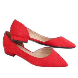Ballerinas with a cut red MM-593 Red Ballerinas with a cut red MM-593 Red