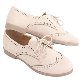 Beis beige lace-up loafers