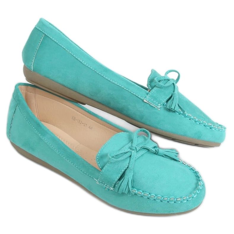 Green women's loafers XR-1R2 Green