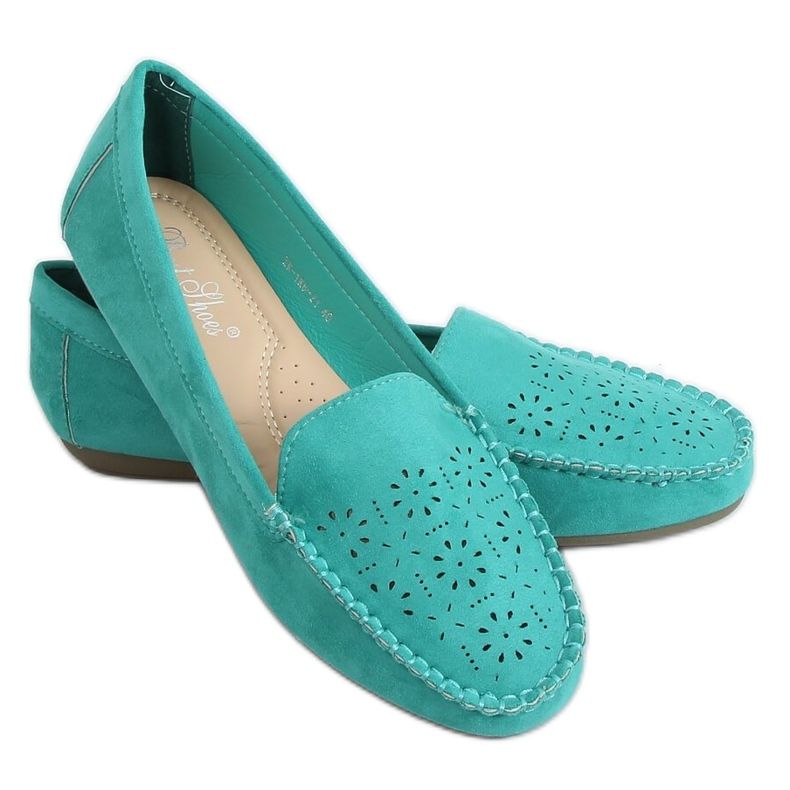 Green openwork loafers XR-1R6 Green
