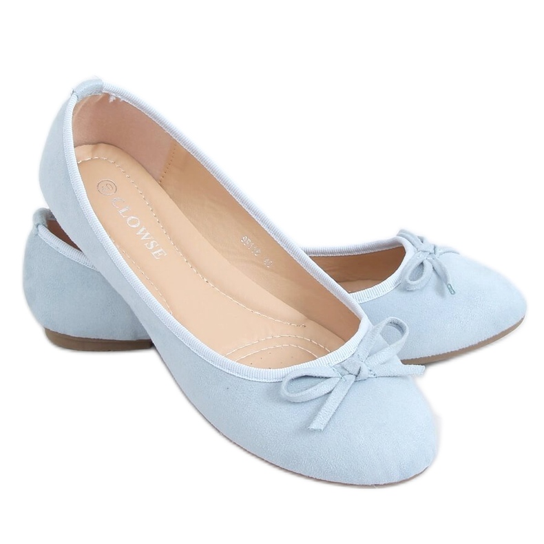 Blue suede ballerinas 9F116 L.BLUE