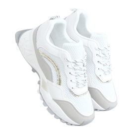 2008 White and gray sports shoes grey