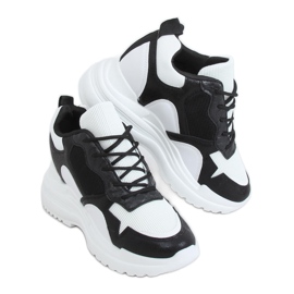 Black and white wedge sports shoes 3171 Black