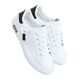 Women's black and white sneakers LA132P WHITE / BLACK