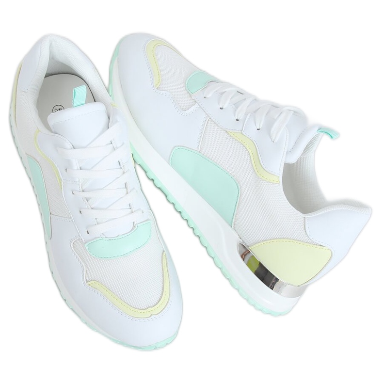 Multicolor sports shoes C915 WHITE / YELLOW / GREEN multicolored