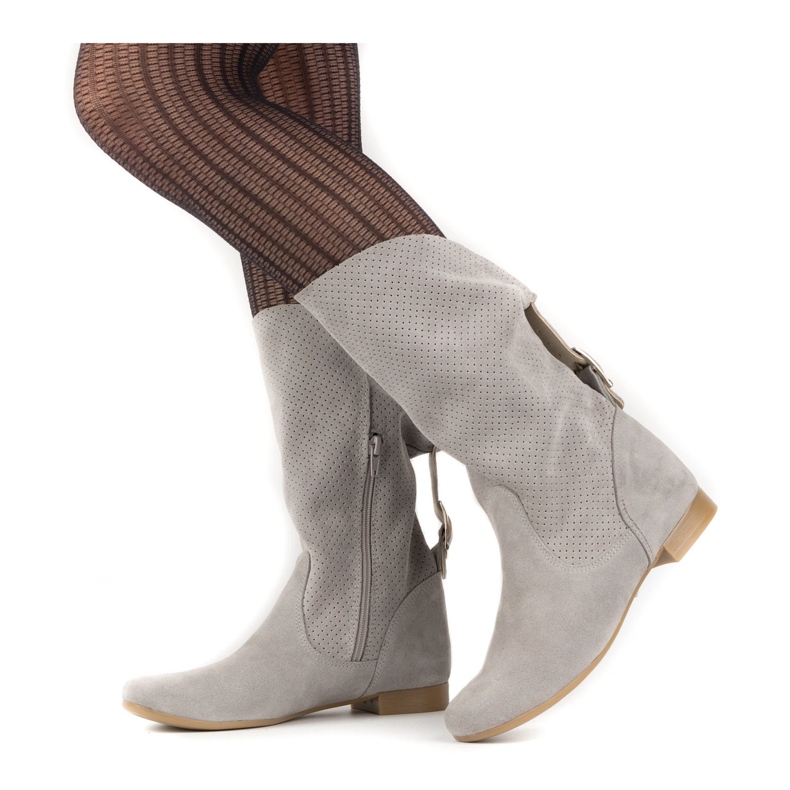 Olivier Openwork Elena boots gray grey Olivier Openwork Elena boots gray grey