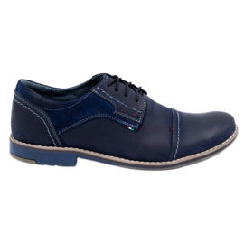 Olivier Men's leather shoes 253 navy blue