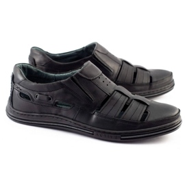 Polbut Men's leather shoes 06 for summer Black