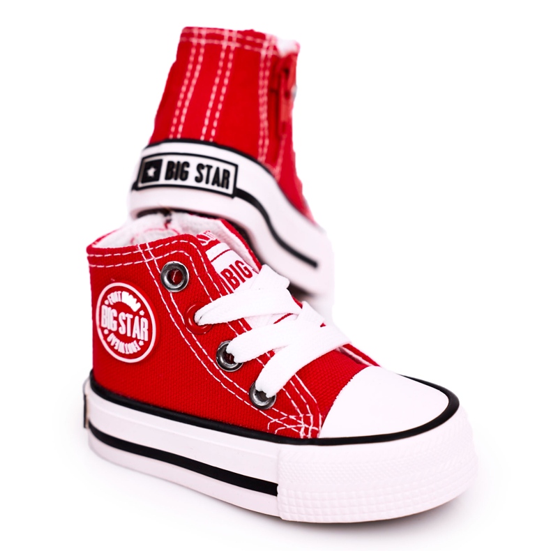 Children's High Sneakers With a zipper Big Star HH374086 Red