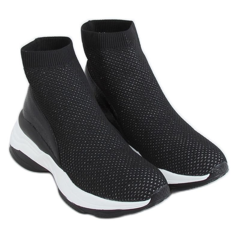 Black HQ209 Black socks sports shoes