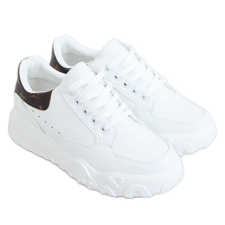 White women's sneakers VL124P Brown
