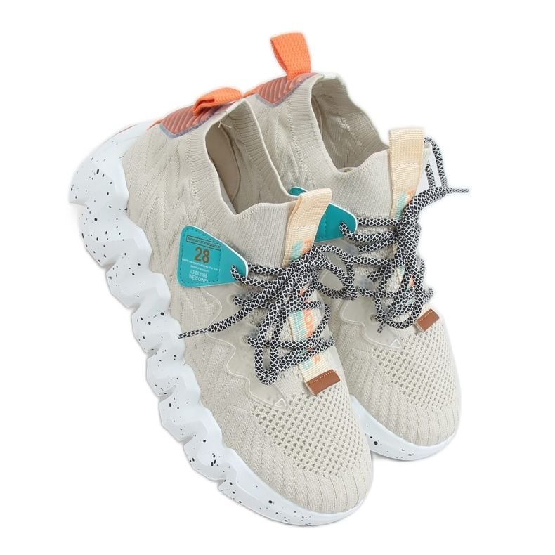 High-soled beige NB387 Beige sports shoes