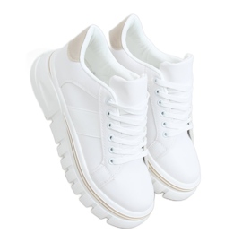 White NB382P Beige high sole sneakers