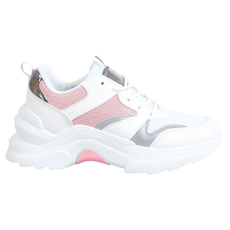SHELOVET Stylish Merlin Sneakers white pink silver