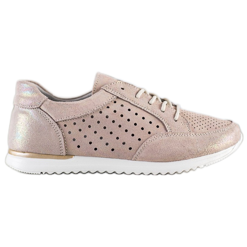 Kylie Openwork leather shoes beige golden Kylie Openwork leather shoes beige golden