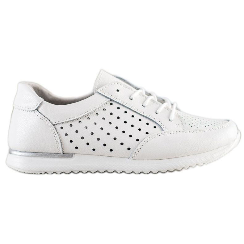 Kylie Openwork leather shoes white