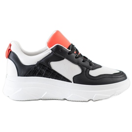 SHELOVET Casual Eco Leather Sneakers white black SHELOVET Casual Eco Leather Sneakers white black
