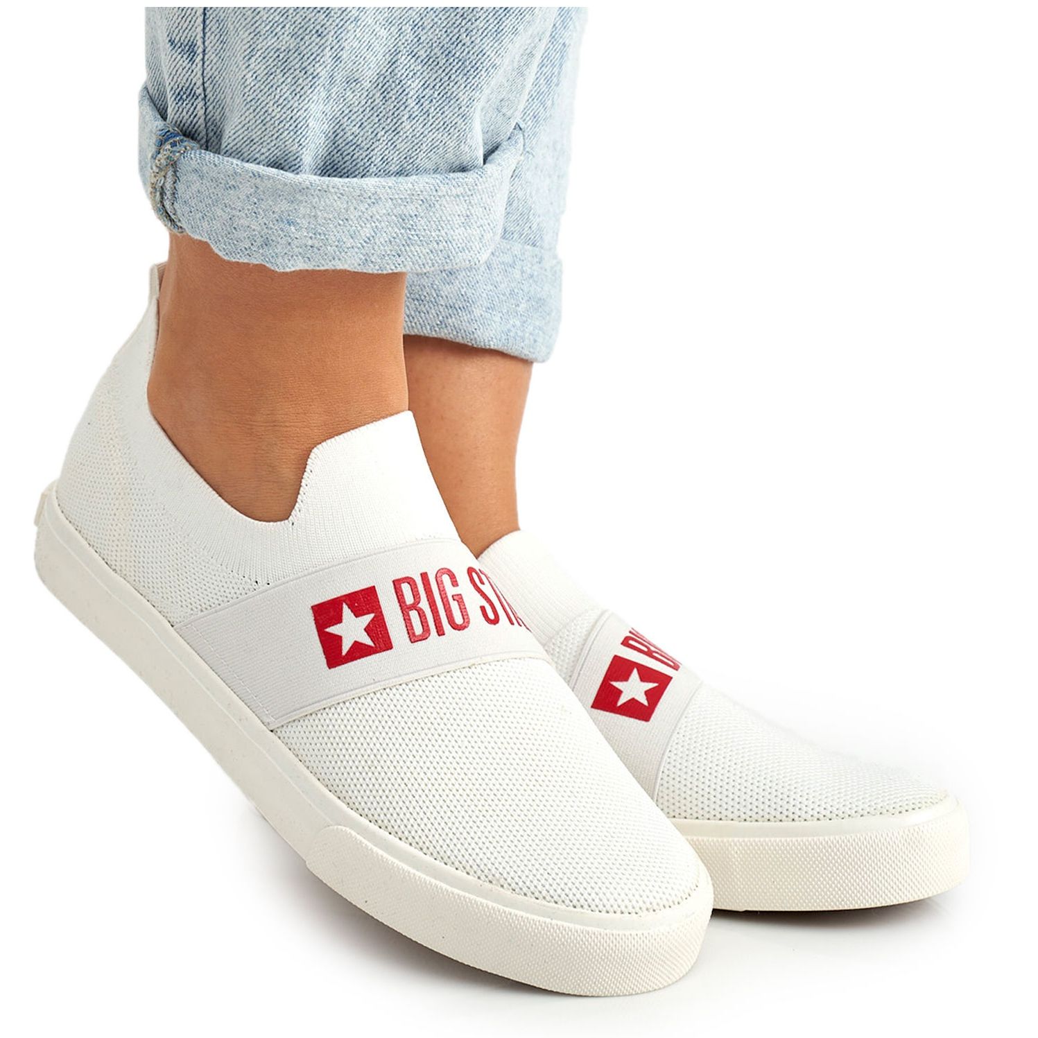 Women s Sneakers Slip on Big Star FF274219 White KeeShoes