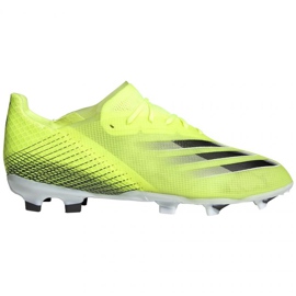 Adidas X Ghosted.1 Fg Jr FW6955 football boots white, yellow-green neon green Adidas X Ghosted.1 Fg Jr FW6955 football boots white, yellow-green neon green