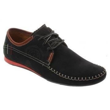 Lemar Men's laced loafers 872 black with brown Lemar Men's laced loafers 872 black with brown