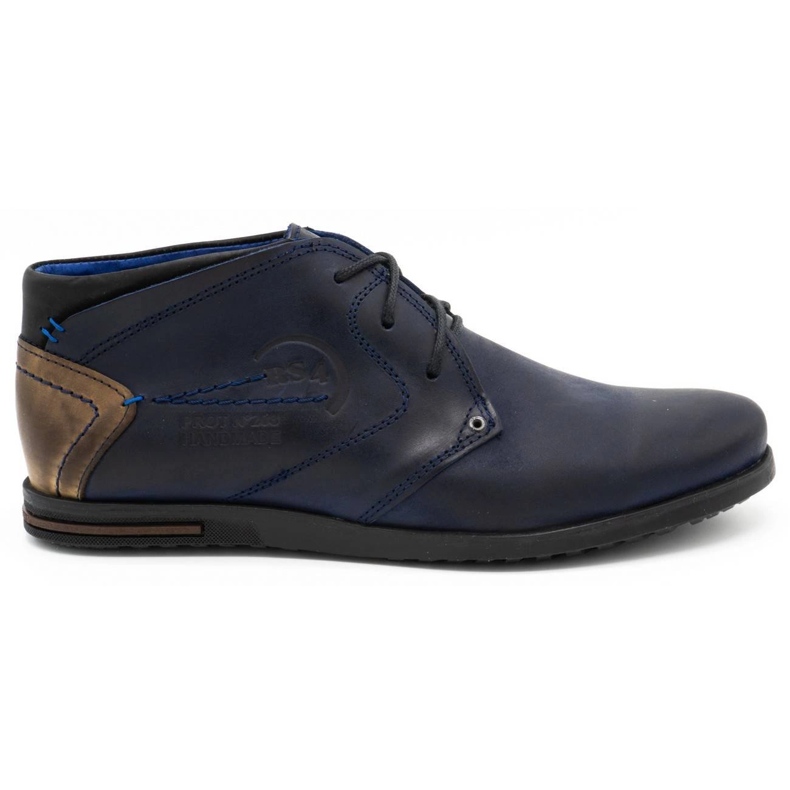 Polbut Men's leather shoes C37SW navy blue